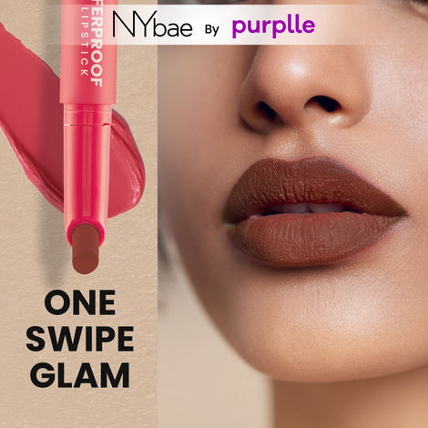 Buy NY Bae Transfer-proof Matte Crayon Lipstick –Lover 06 - 2 gm Creamy & Moisturizing | Vitamin E | Feather Light Texture | 12 shades for all Indian skin tones | Smudge Proof | Retractable, Easy to Use | Smooth Application | 8 hrs+ Long Lasting-Purplle