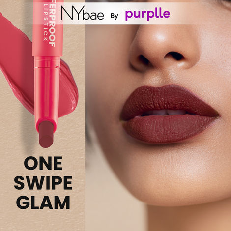 Buy NY Bae Transfer-proof Matte Crayon Lipstick – Scarlet 01 - 2 gm Creamy & Moisturizing | Vitamin E| Feather Light Texture | 12 shades for all Indian skin tones | Smudge Proof | Retractable, Easy to Use | Smooth Application | 8 hrs+ Long Lasting-Purplle