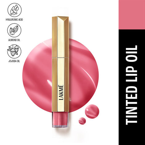 Buy Lakme 9to5 Overtime Shine Tinted Lip Oil With Vitamin E, Shea Butter and Hyaluronic Acid, For Hydrated and Glossy Lips - Frosted Pink - 5.3 ml-Purplle
