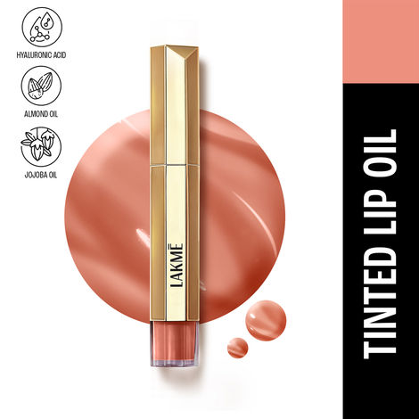 Buy Lakme 9to5 Overtime Shine Tinted Lip Oil With Vitamin E, Shea Butter and Hyaluronic Acid, For Hydrated and Glossy Lips - Everyday Nude - 5.3 ml-Purplle