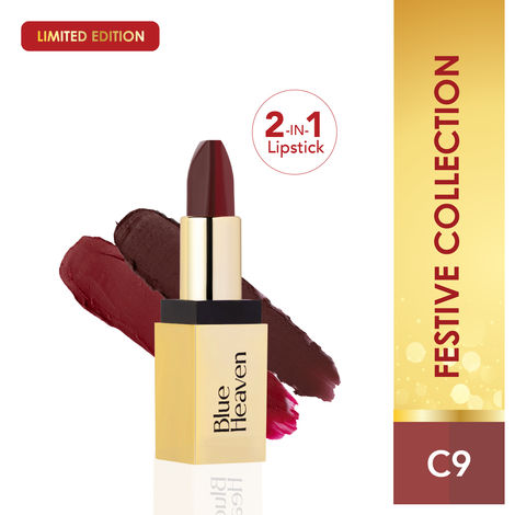 Buy Blue Heaven 2 in 1 Festive Lipstick | Dual Shade | Ultra Lightweight Soft Matte Finish | Long Stay Comfort Wear Lipsticks for Women |C9| 4 gm-Purplle