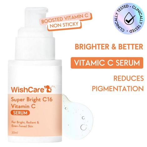 Buy WishCare Super Bright C16 Vitamin C Face Serum - Niacinamide, Kojic Acid & 4-n-BR - For Pigmentation - 30 ml-Purplle