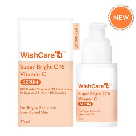 Buy WishCare Super Bright C16 Vitamin C Face Serum - Niacinamide, Kojic Acid & 4-n-BR - For Pigmentation - 30 ml-Purplle