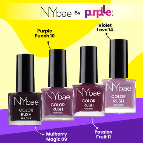 Buy NY Bae Color Rush Nail Paint Set - Maroon Mania 12 | Chip Resistant | Long Lasting | Quick Dry | Glossy Gel Nail Polish (36 ml)-Purplle