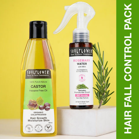 Buy Soulflower Hair Combo (Castor Oil 120 ml + Hair Spray 100 ml)-Purplle
