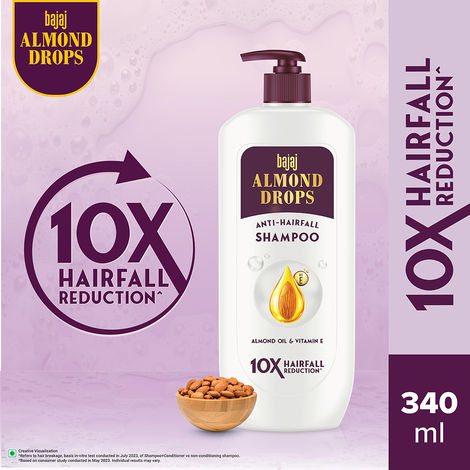 Buy Bajaj Almond Drops Anti Hairfall Shampoo 340 ml-Purplle