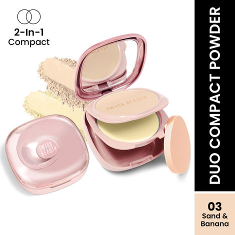 Buy Swiss Beauty Matte & Set Duo Lightweight Compact | Compact Powder 03-Sand + Banana 20 gm-Purplle