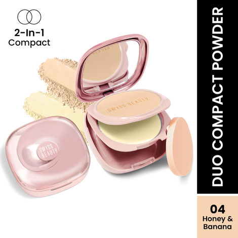 Buy Swiss Beauty Matte & Set Duo Lightweight Compact | Compact Powder + Translucent Powder 04-Honey & Banana 20 gm-Purplle