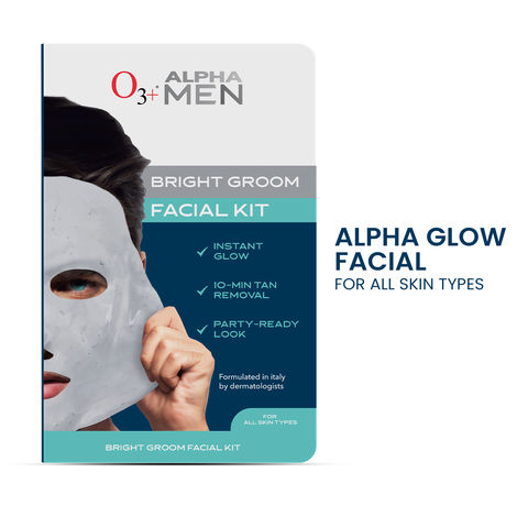 Buy O3+ Alpha Men Bright Groom Facial Kit 54gm+2ml-Purplle