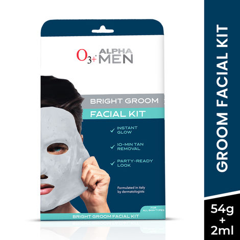 Buy O3+ Alpha Men Bright Groom Facial Kit 54gm+2ml-Purplle