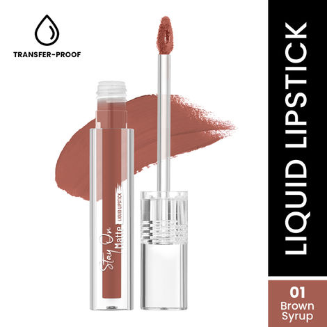 Buy Swiss Beauty Stay On Matte Liquid Lipstick- 1 Brown Syrup, 2 gm-Purplle