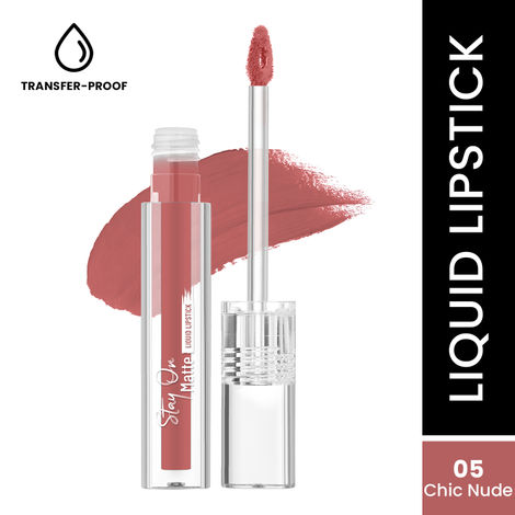 Buy Swiss Beauty Stay On Matte Liquid Lipstick- 5 Chic Nude, 2 gm-Purplle