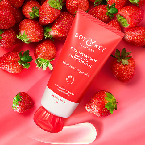 Buy Dot & Key Strawberry Dew Do-It-All Moisturizer with Niacinamide, Peptides & Hyaluronic Acid, Non-sticky, Brightens Skin, Intense Moisturization, Non-Comedogenic & Fragrance Free, Lightweight- 80 gm-Purplle