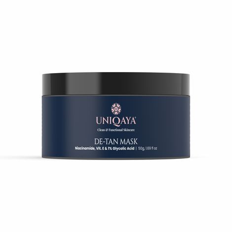 Buy Uniqaya De-Tan Mask With Niacinamide, Glycolic Acid For Instant Tan Removal For All Skin Types 50 gm-Purplle