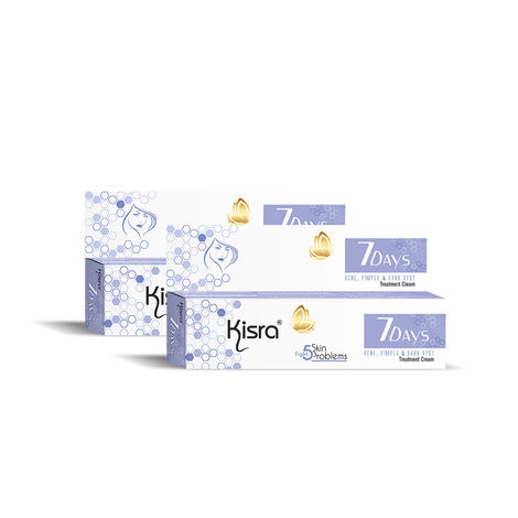 Buy Kisra 7Days Acne, Pimple & Dark Spot Treatment Cream | Clears Acne, Pimples, Dark Spots, Clogged Pores, Deeply Cleanses 15 gm (Pack of 2)-Purplle