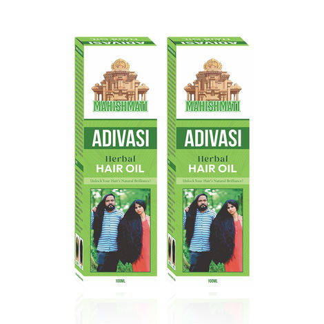 Buy Kisra's Mahishmati Original Adivasi Herbal Hair Growth Oil, Controls Hair fall, Strong and Healthy Hair, Repair Frizzy Hair | Scalp Nourishment | Helps Hair Thickening | Reduces Split Ends 100 ml (Pack of 2)-Purplle
