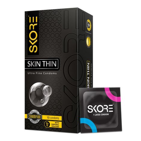 Buy Skore Champion Skinthin Condom | Pack Of 10-Purplle