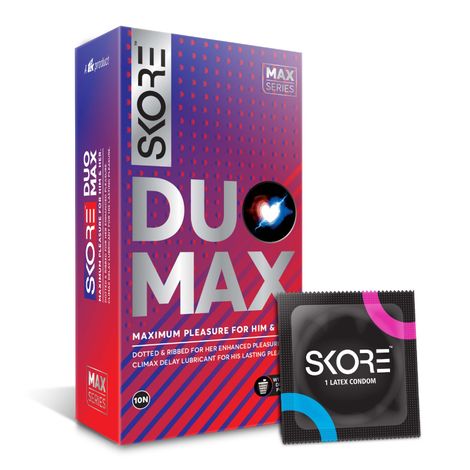 Buy Skore Duo Max Condom | Pack Of 10-Purplle