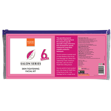 Buy VLCC Skin Tightening Facial Kit (6 Facials)(240 gm+12ml)-Purplle