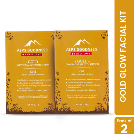 Buy Alps Goodness Gold Glow Facial Kit - Saffron (Pack of 2) (34 gm X 2)-Purplle