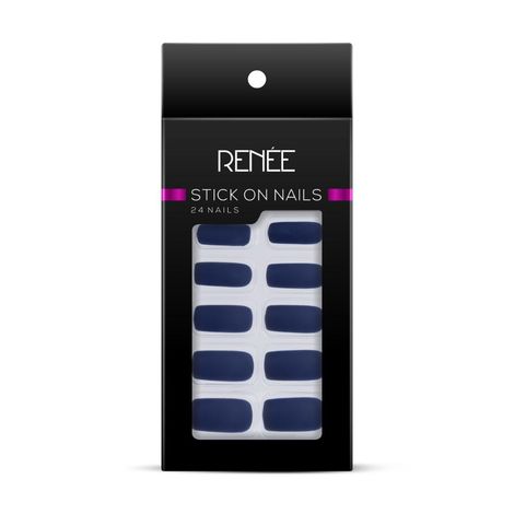 Buy RENEE Stick On Nails - MTN 02 24 pc, Reusable Artificial Fake Nail Set Lightweight & Long Lasting Easy To Use Quick Fix For Festivals & Special Occasions-Purplle