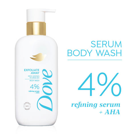Buy Dove 4% Refining Serum + AHA Exfoliate Away Serum Body Wash, 300 ml-Purplle