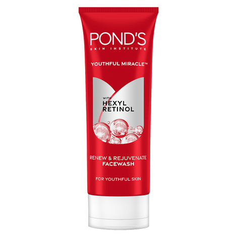 Buy Ponds Youthful Miracle Hexyl Retinol, Renew & Rejuvenate Facewash 100 gm-Purplle