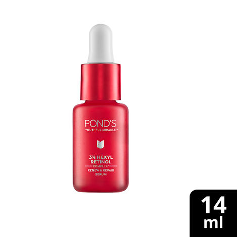 Buy Ponds Youthful Miracle 3% Hexyl Retinol Complex Renew & Repair Serum, Boosts collagen, Reduces Fine Lines | 14 ml-Purplle