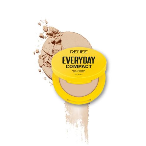 Buy RENEE Everyday Compact 05 Rye, Matte Finish, High Coverage, Ultralight & Silky Smooth Finish, Enriched with Vitamin C, H yaluronic acid & SPF 30, 8 gm-Purplle