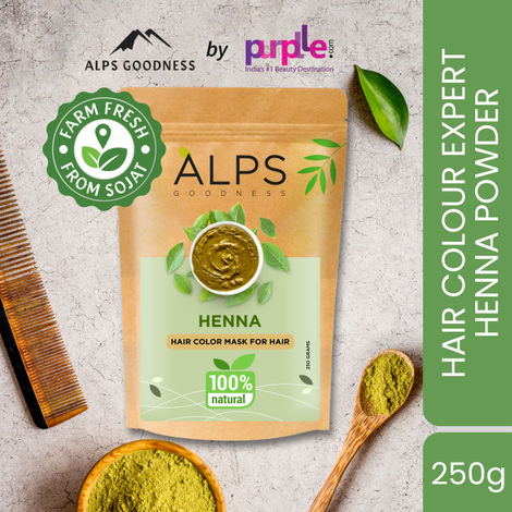 Buy Alps Goodness Henna Powder (250 gm) | 100% Natural Mehendi Powder | Sojat Mehendi | No Preservatives No added Chemicals | Henna Powder for Hair-Purplle
