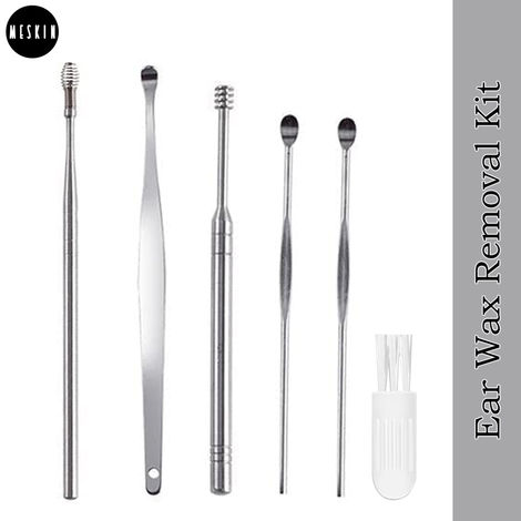 Buy MeSkin Ear Wax Cleaner - Reusable Ear Cleaner Tool Set with Storage Box - Ear Wax Remover Tool Kit with Ear Curette Cleaner and Spring Ear Buds Cleaner-Purplle