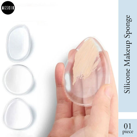 Buy MeSkin Transparent Silicone Makeup Sponge (Washable) Beauty Blender, Powder Puff(cloour may very) - 1 Pc-Purplle