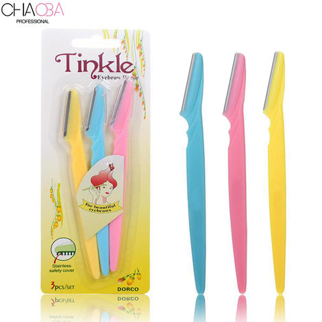 Buy Chaoba Professional Tinkle Eyebrow Razor for Women (Pack of 3)-Purplle