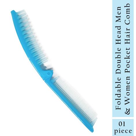 Buy MeSkin Travel Friendly Women Pocket Hair Comb Foldable with Double Head (Assorted Colors)-Purplle