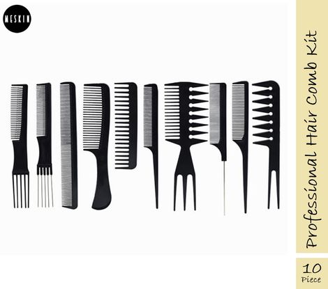 Buy MeSkin Set Of 10 Professional Hair Cutting & Styling Comb Kit-Purplle