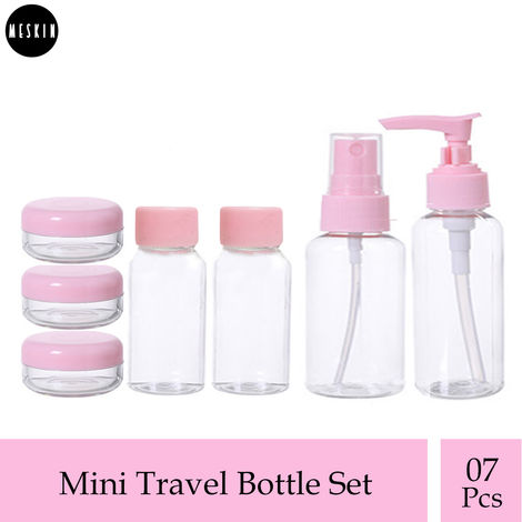 Buy MeSkin 07Pcs/Set Mini Travel Bottle Kit (Transparent)-Purplle