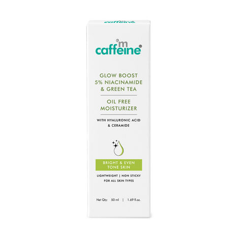 Buy mCaffeine Glow Boost 5% Niacinamide & Green Tea Oil Free Moisturizer | Brightens & Even-Tones | 72Hrs Moisturization | For All Skin Types -50ml-Purplle