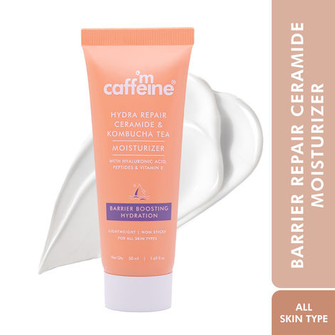 Buy mCaffeine Hydra Repair Ceramide & Kombucha Tea Moisturizer | Repairs & Strengthens Skin Barrier | With Hyaluronic Acid for 72Hrs Moisturization - 50 ml-Purplle