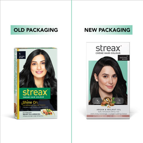 Buy Streax Hair Colour - Natural Black (80gm+60ml)-Purplle