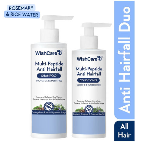 Buy Wishcare Multi Peptide Duo (Shampoo 250 ml + Conditioner 200 ml)-Purplle
