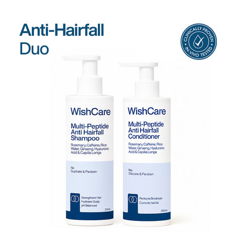 Buy Wishcare Multi Peptide Duo (Shampoo 250 ml + Conditioner 200 ml)-Purplle