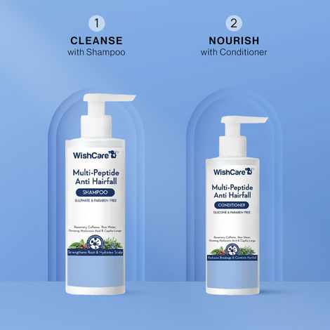 Buy Wishcare Multi Peptide Duo (Shampoo 250 ml + Conditioner 200 ml)-Purplle