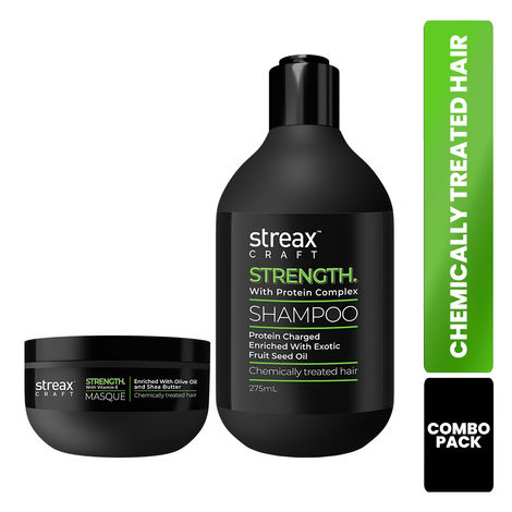 Buy Streax Craft Strength Duo (Craft Strength Shampoo-275 ml + Craft Strength Masque-200 ml) - Combo of 2-Purplle