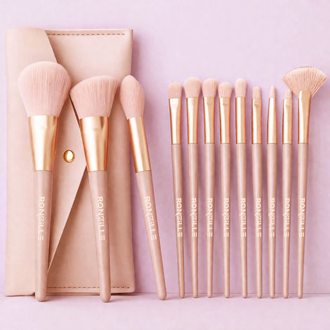 Buy Ronzille Oval Professional Premium Makeup Brush Set Of 12 Pc - Multicolor (COLOUR MAY VARY)-Purplle