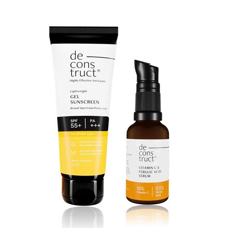 Buy Deconstruct Sun Protect Duo - Vitamin C Serum + Gel Sunscreen Combo of 2-Purplle