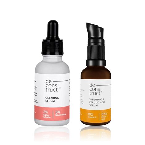 Buy Deconstruct Skin Brightening Duo - Vitamin C Serum + Clearing Serum Combo of 2-Purplle