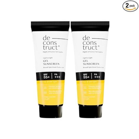 Buy Deconstruct Lightweight Gel Sunscreen - SPF 55+ and PA+++ - 50g each - Pack of 2-Purplle