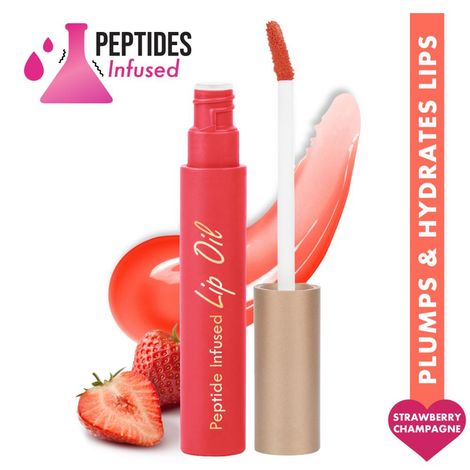 Buy Insight Cosmetics Peptide Infused Lip Oil - Strawberry Champagne 4.5 gm-Purplle