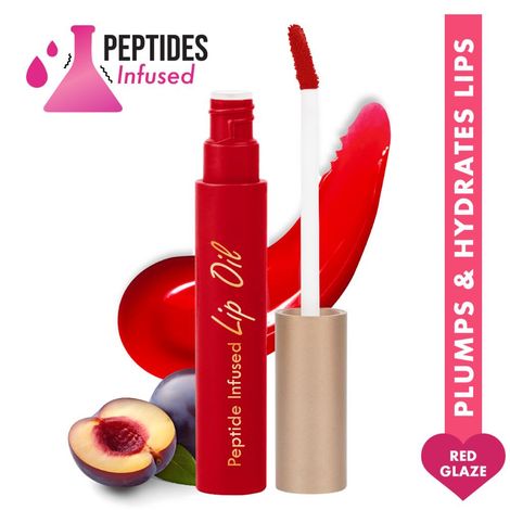 Buy Insight Cosmetics Peptide Infused Lip Oil - Red Glaze 4.5 gm-Purplle