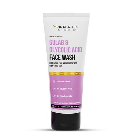 Buy Dr. Sheth's Gulab & Glycolic Acid Face Wash - 100 gm-Purplle